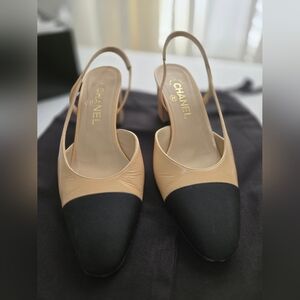 Chanel slingback pumps beige 38